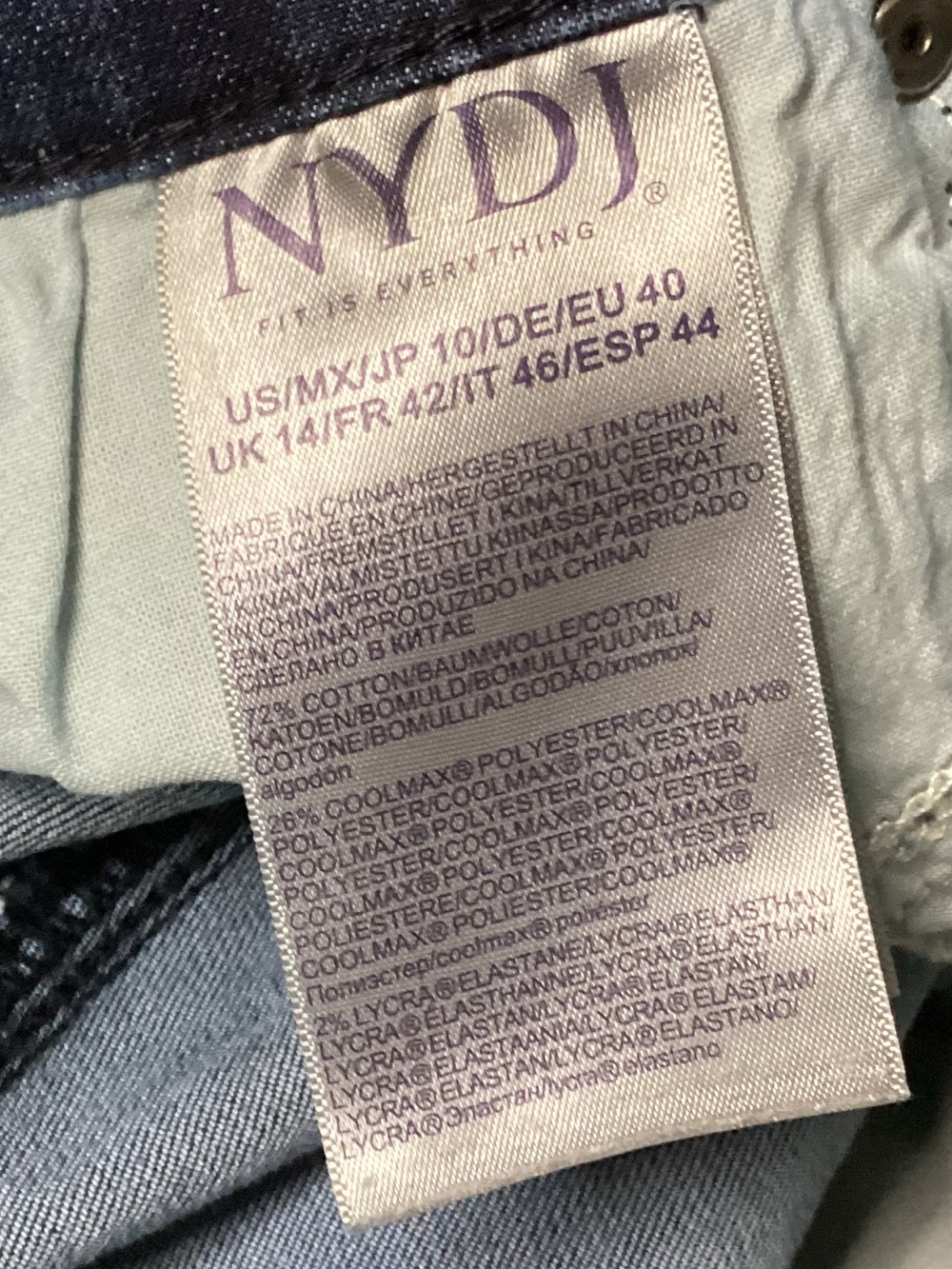 NYDJ Marilyn Straight Leg Dark Wash Jeans 10 - Picture 13 of 13